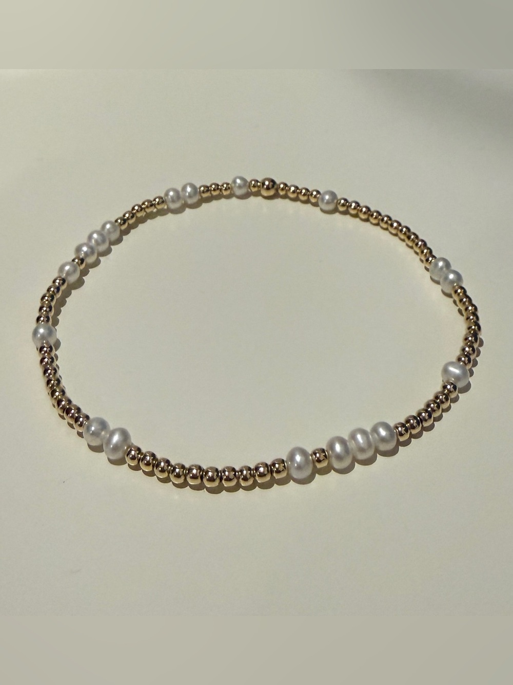 *2MM* Gold Beads w/ 3mm Pearl beads Bracelet